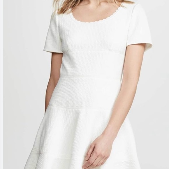 NWT Rebecca Taylor Sz 6 White Textured Short Sleeve Dress - Picture 1 of 5